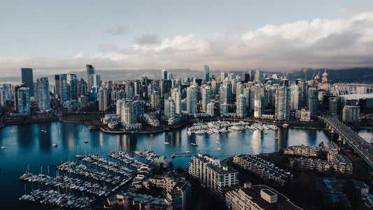 Aerial shot on downtown Vancouver
